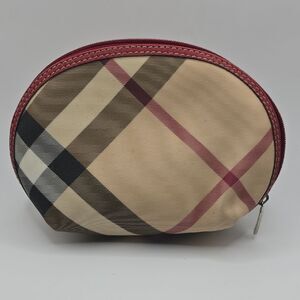 Authentic Burberry Plaid Pattern Women's Cosmetic Case Clutch